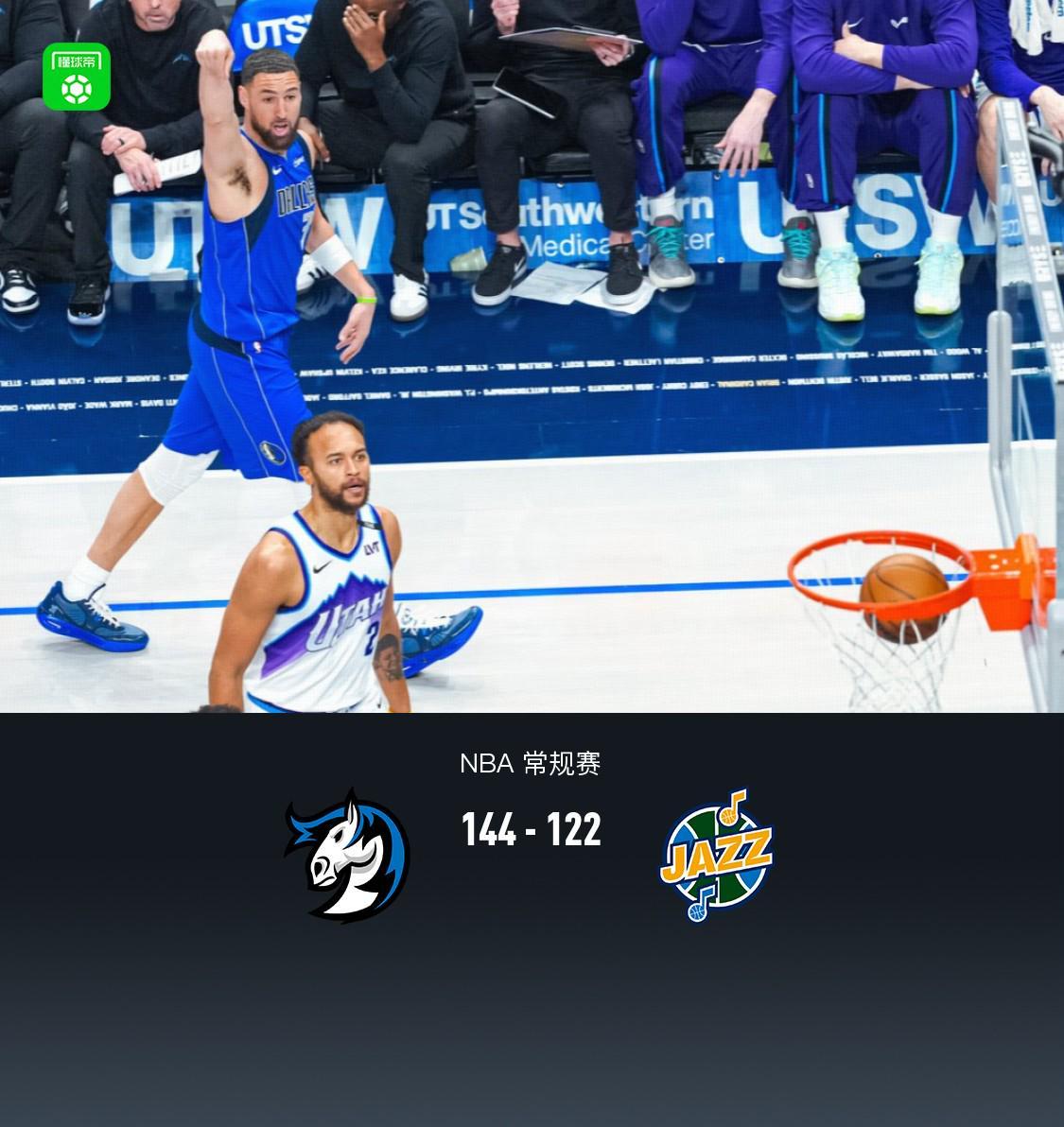 MK体育app下载-独行侠144-122轻取爵士，克莱26分6板，马绍尔22+6+4